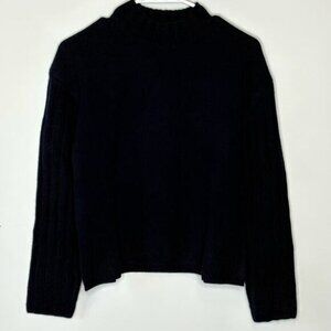 Thakoon Navy Ribbed Long Sleeve Wool Sweater Womens Size XS